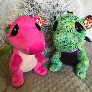 TY Beanie Boos 9" Dragon Bundle: Darla & Cinder